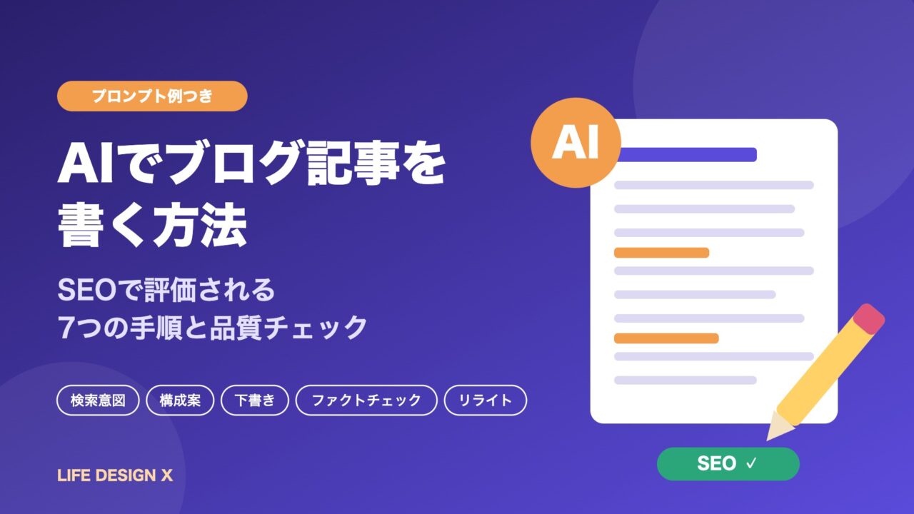 AIでブログ記事を書く方法｜SEOで評価される7つの手順と品質チェック