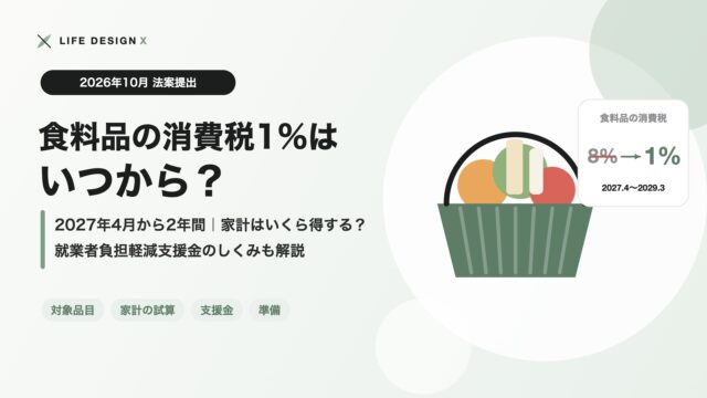 食料品の消費税1%はいつから 2027年4月から2年間 家計の試算と就業者負担軽減支援金