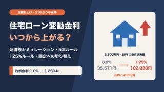 住宅ローン変動金利はいつから上がる？日銀利上げ1.25%と返済額シミュレーション